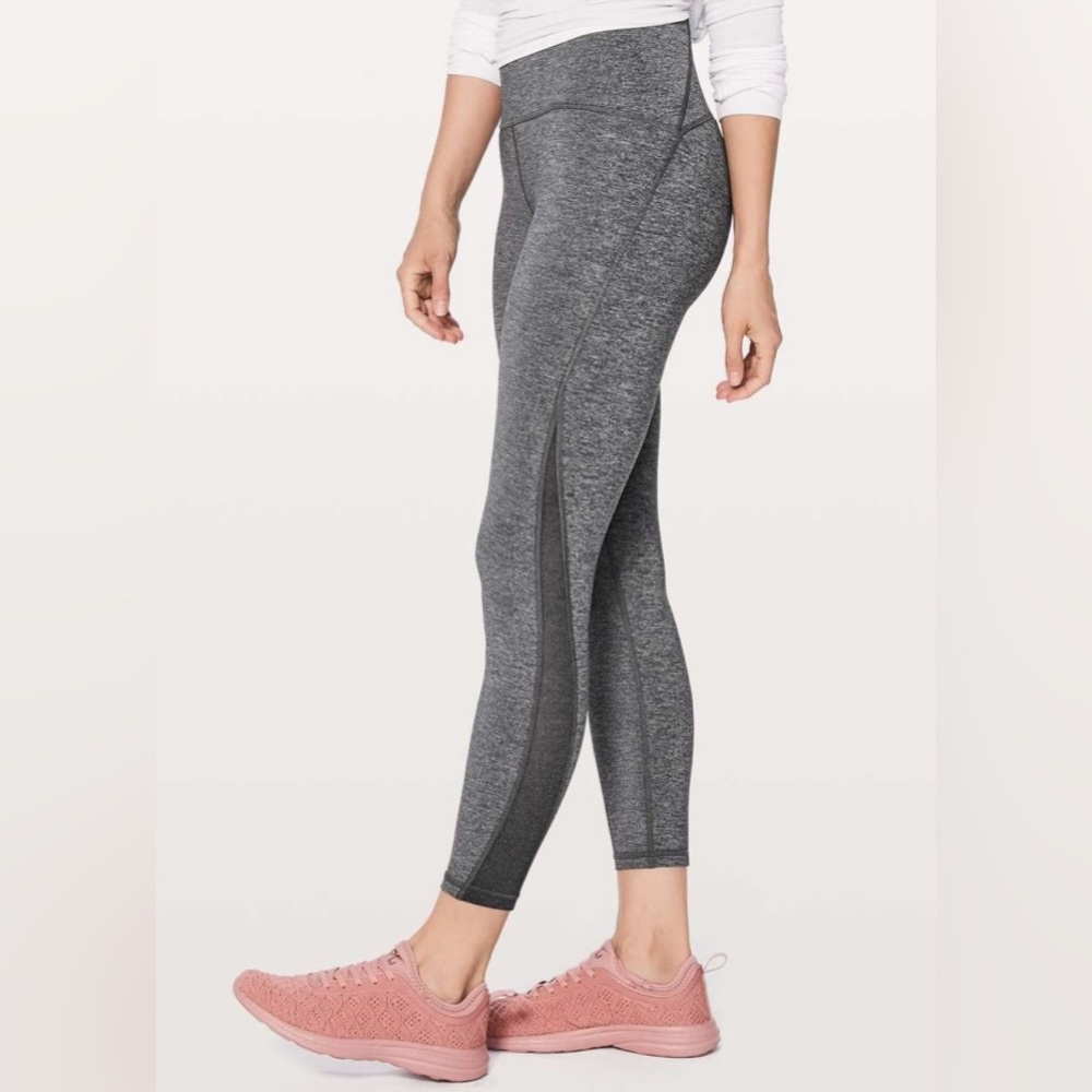 Lululemon Train Times 7/8 Pant size 8 heathered black workout leggings